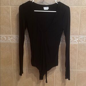 Lovers + Friends Classic Black low cut body suit